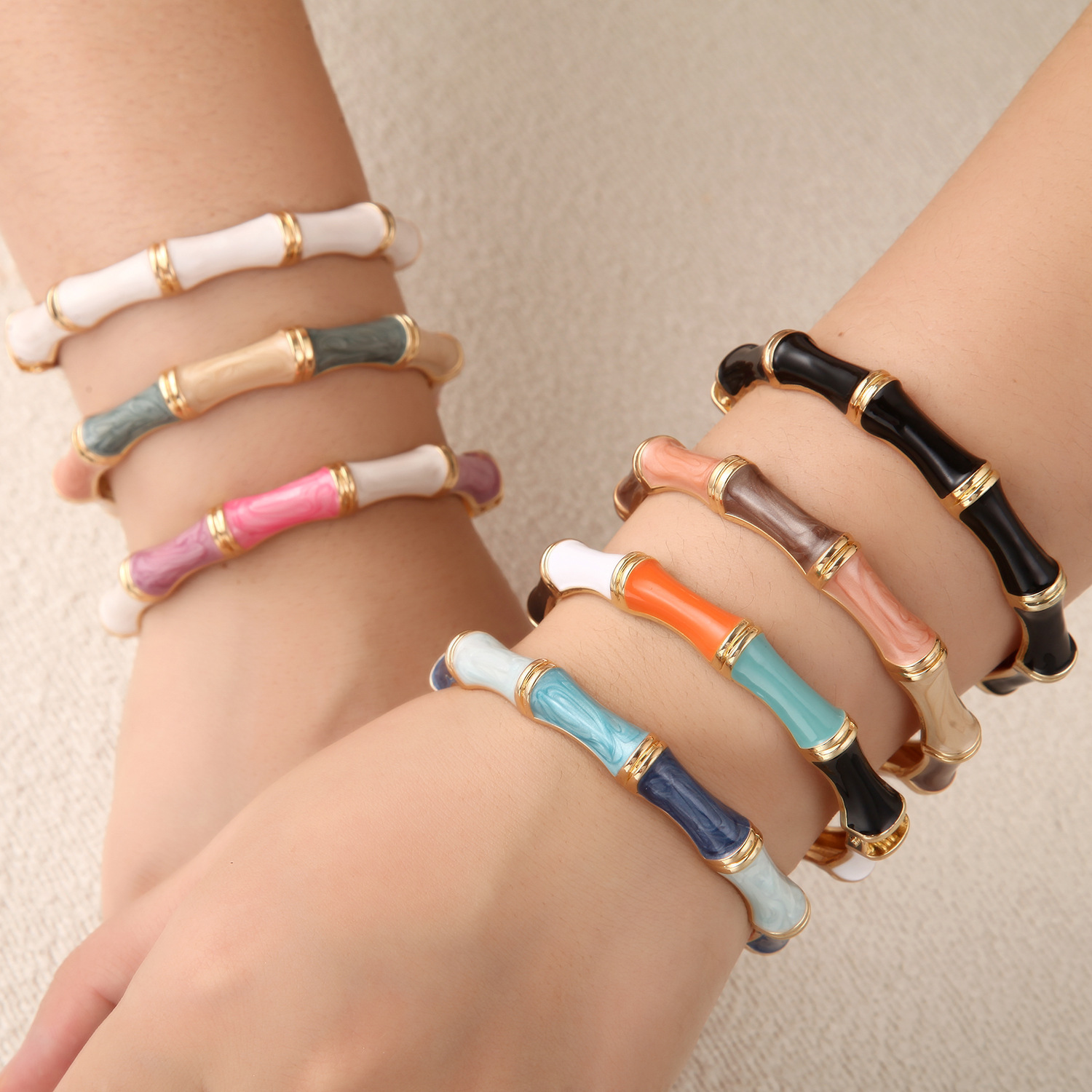 新款景泰蓝女士滴油手镯时尚百搭气质手环饰品首饰